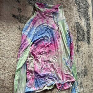 Women's Hem & Thread tie dye scoop neck sweatshirt size M